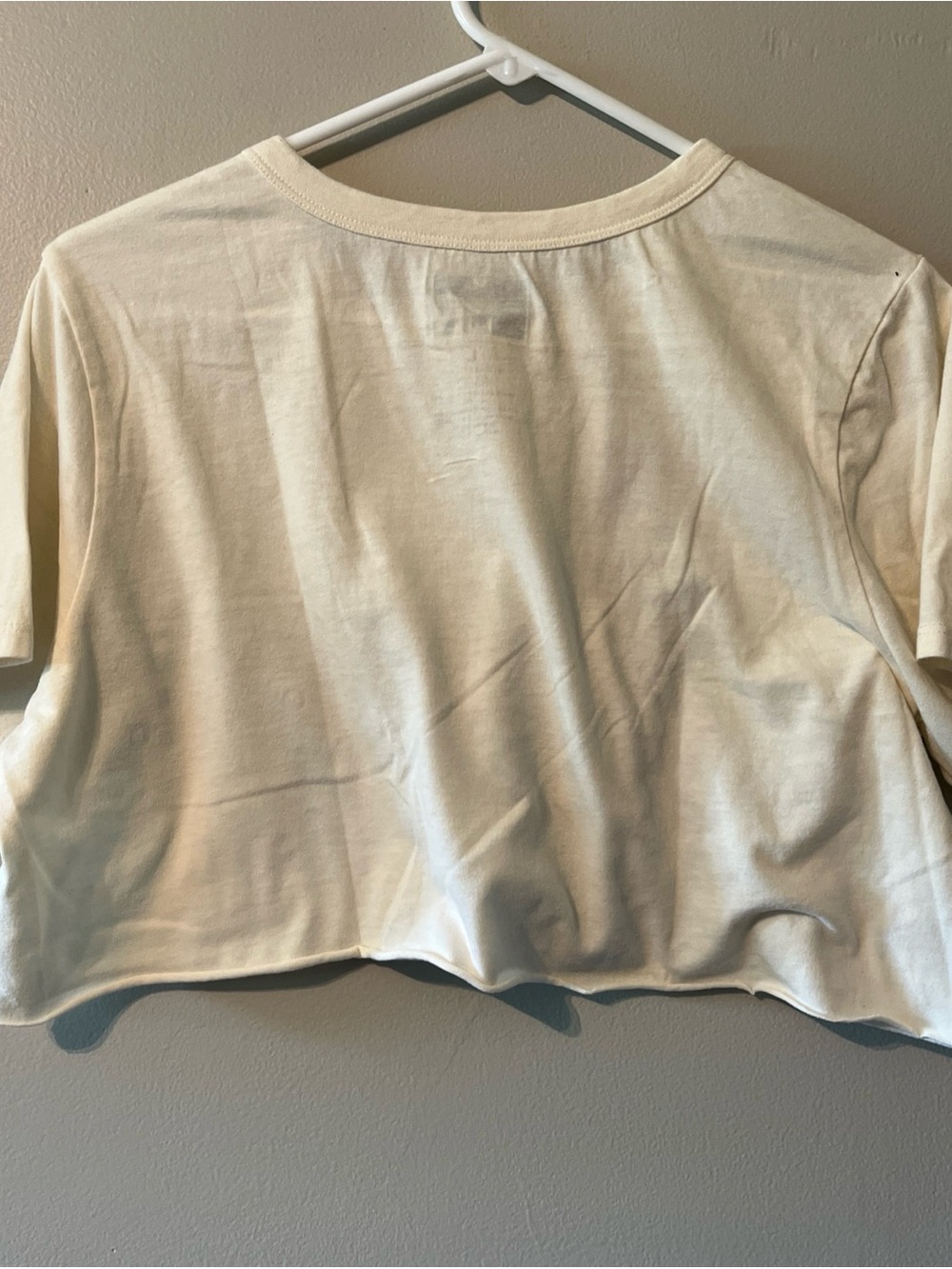 MTV Floral T Shirt Womens Cream Short Sleeve Graphic Cropped Tee Retro Large - Picture 3 of 4